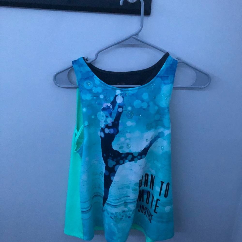 Girl “Born to Move” athletic top with attached bra